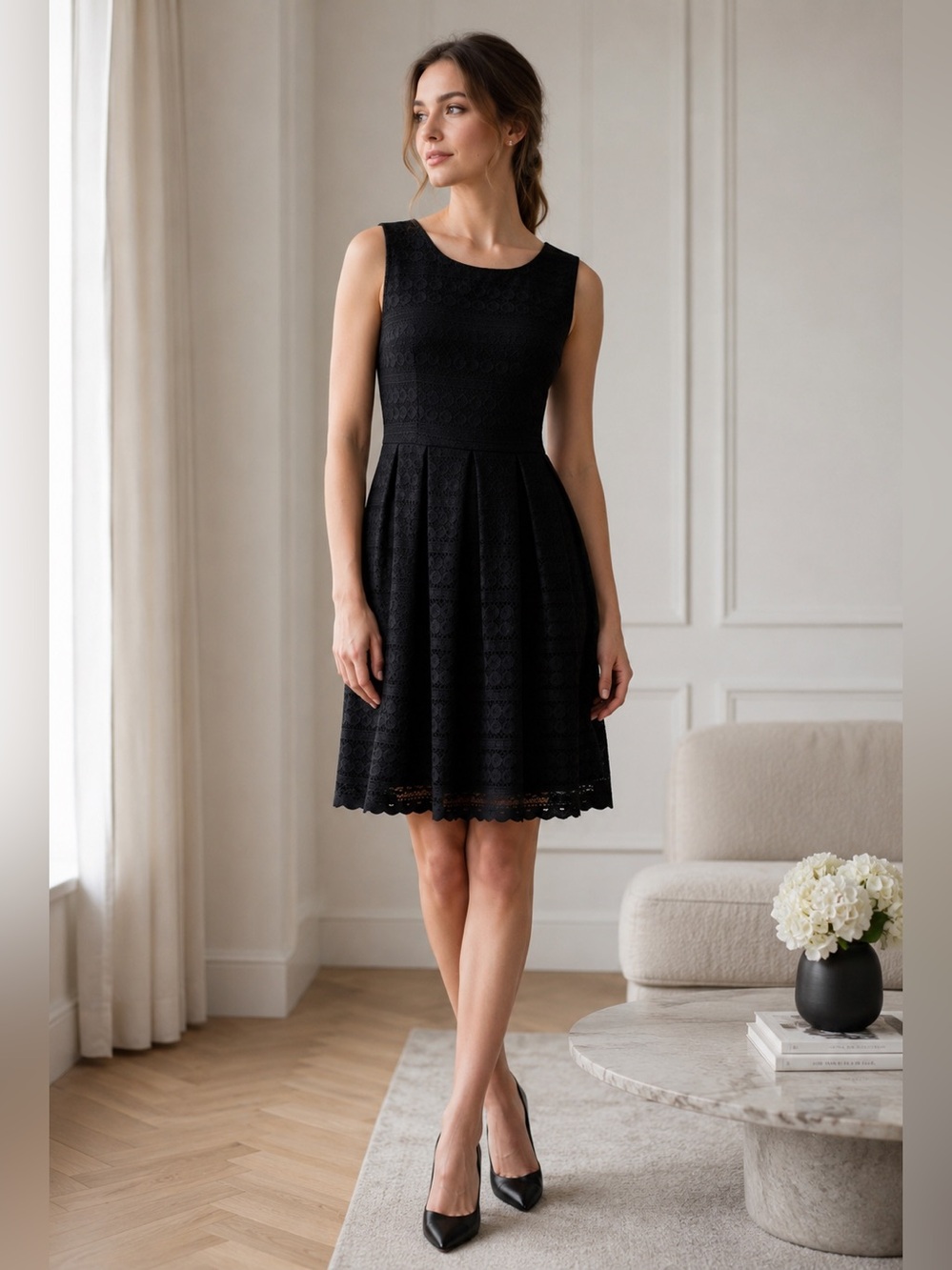 Ronni Nicole minimalist little black dress size 8